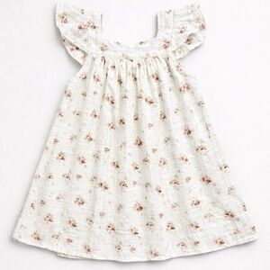 Jamie Kay Byrdie Dress Sweet Magnolia Floral 1Y 100% Cotton EUC